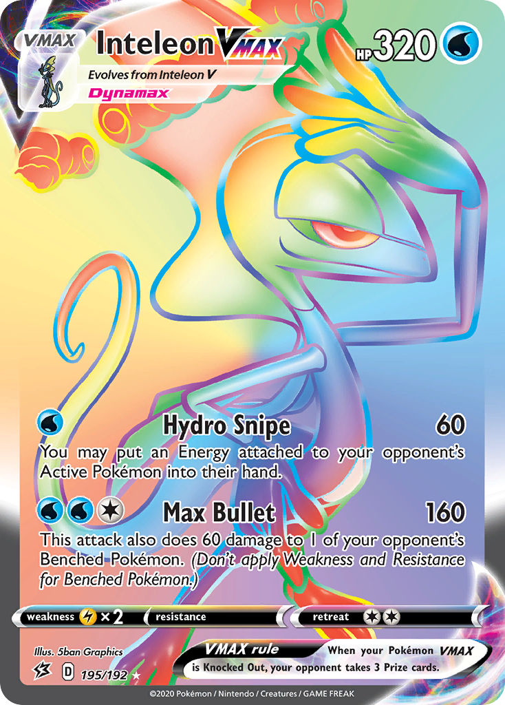 Inteleon VMAX – Rebel Clash 195/192 Pokémon card