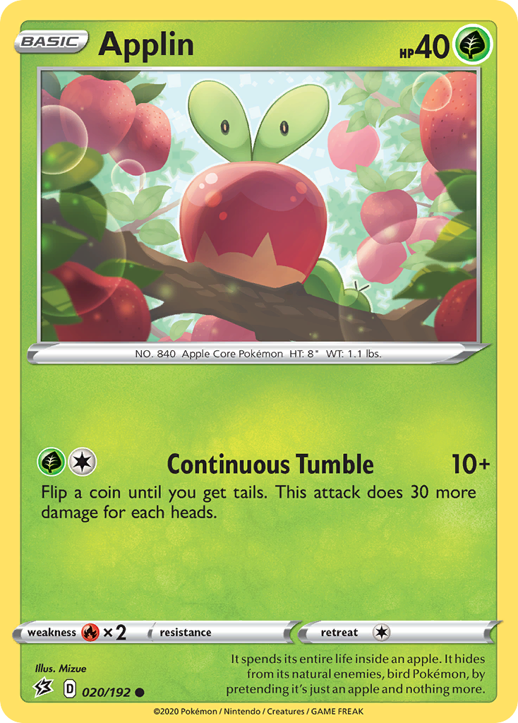 Applin – Rebel Clash 020/192 Pokémon card