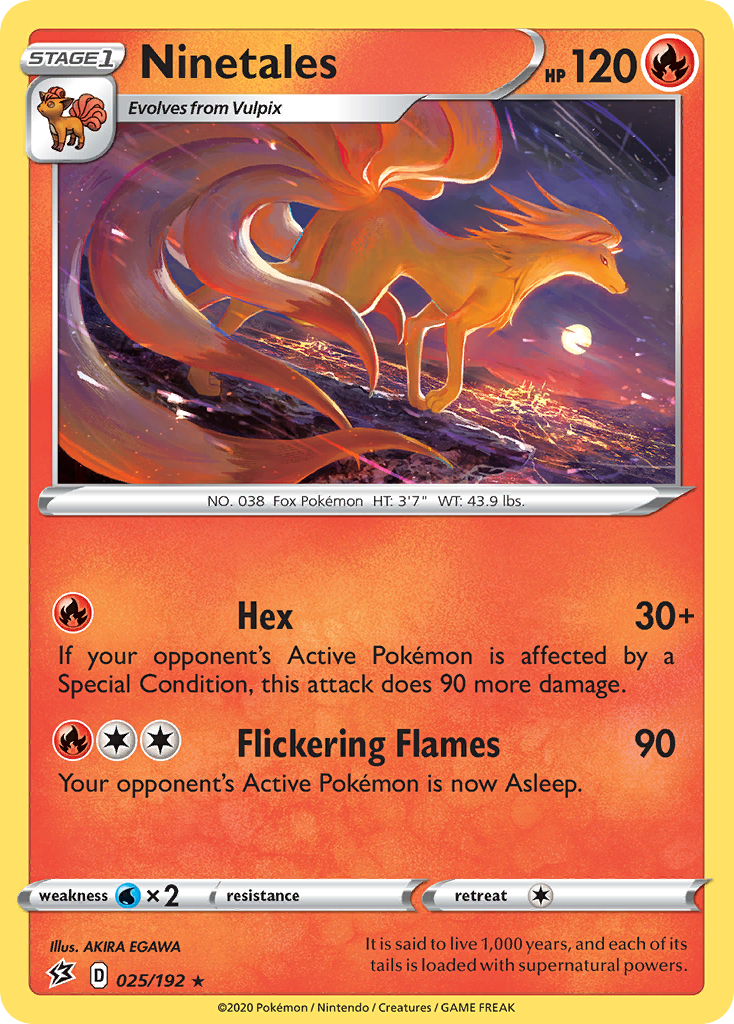 Ninetales – Rebel Clash 025/192 Pokémon card