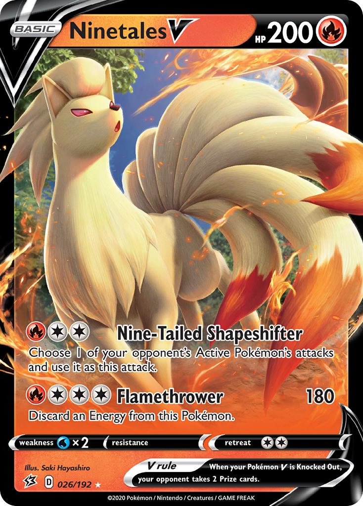 Ninetales V – Rebel Clash 026/192 Pokémon card