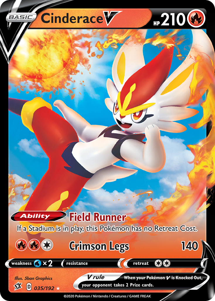 Cinderace V – Rebel Clash 035/192 Pokémon card