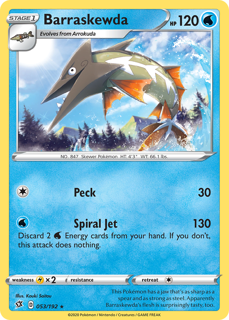 Barraskewda – Rebel Clash 053/192 Pokémon card