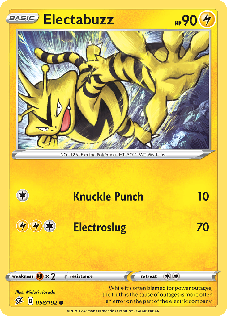 Electabuzz – Rebel Clash 058/192 Pokémon card