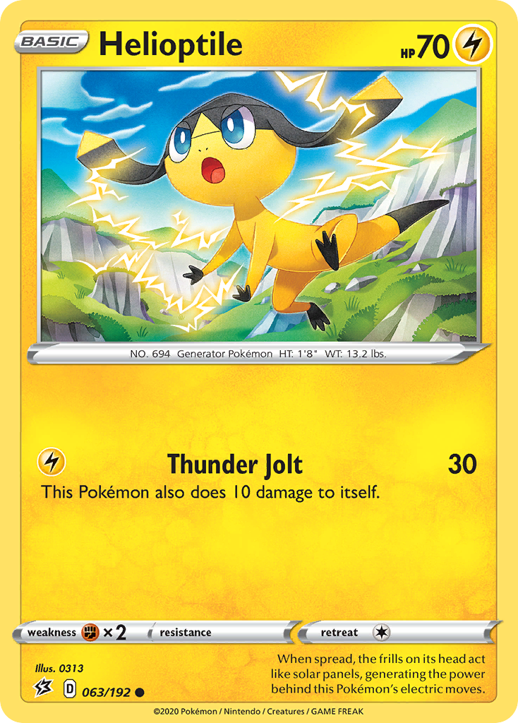 Helioptile – Rebel Clash 063/192 Pokémon card