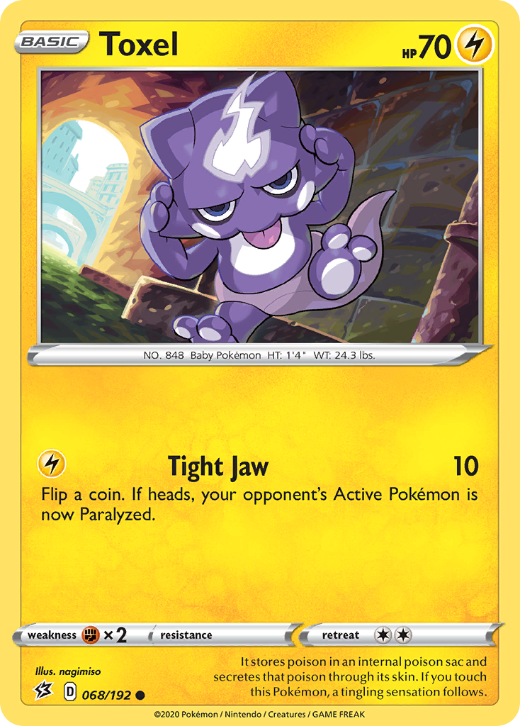 Toxel – Rebel Clash 068/192 Pokémon card