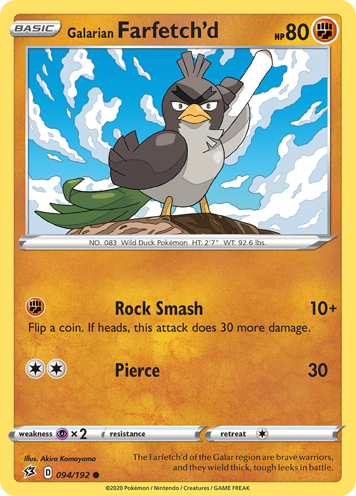 Galarian Farfetch'd – Rebel Clash 094/192 Pokémon card