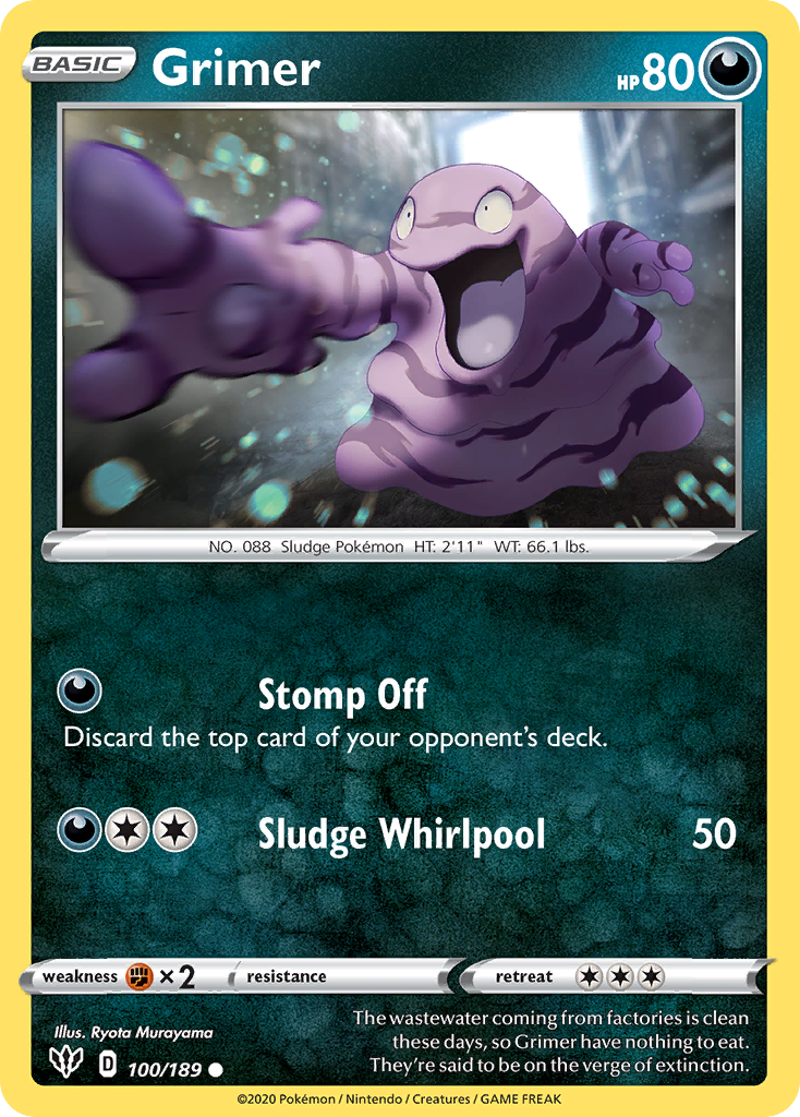 Grimer – Darkness Ablaze 100/189 Pokémon card