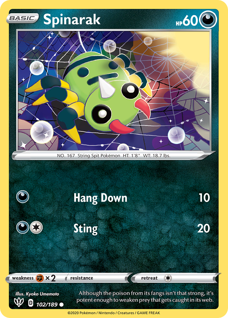 Spinarak – Darkness Ablaze 102/189 Pokémon card