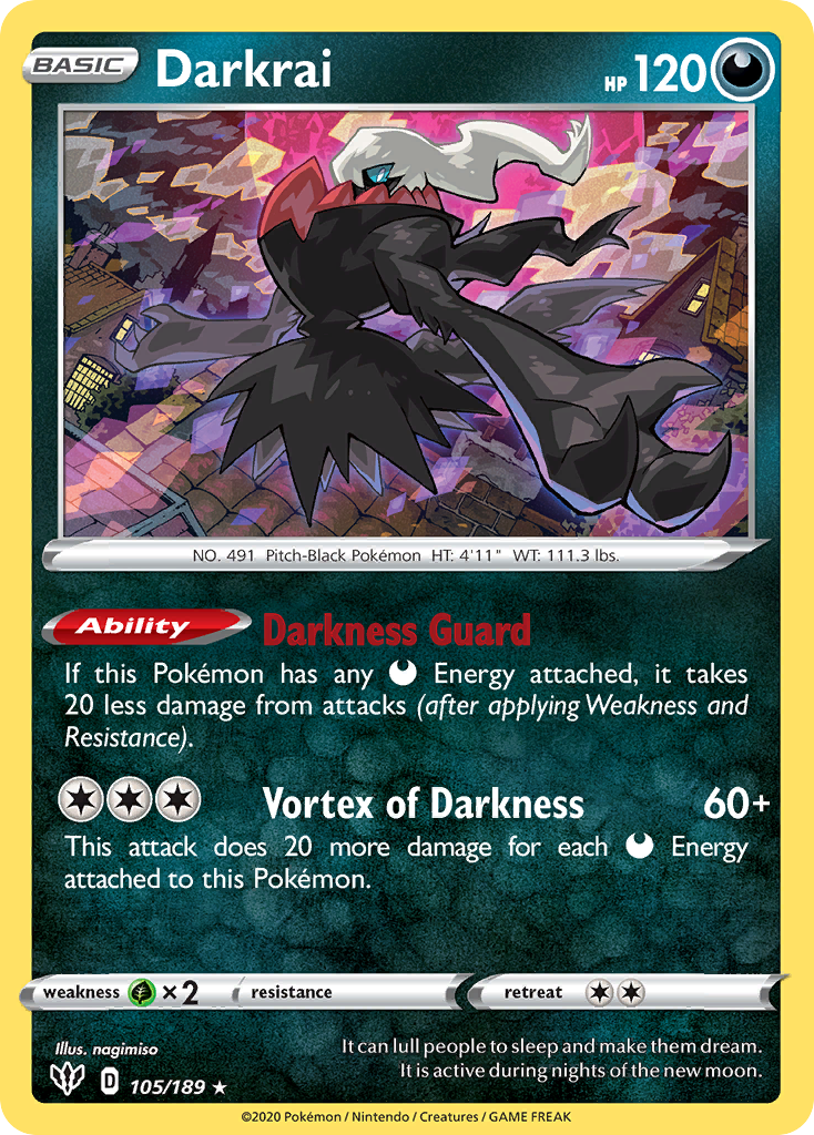 Darkrai – Darkness Ablaze 105/189 Pokémon card
