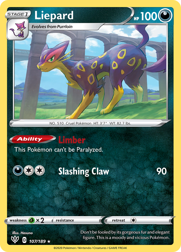 Liepard – Darkness Ablaze 107/189 Pokémon card