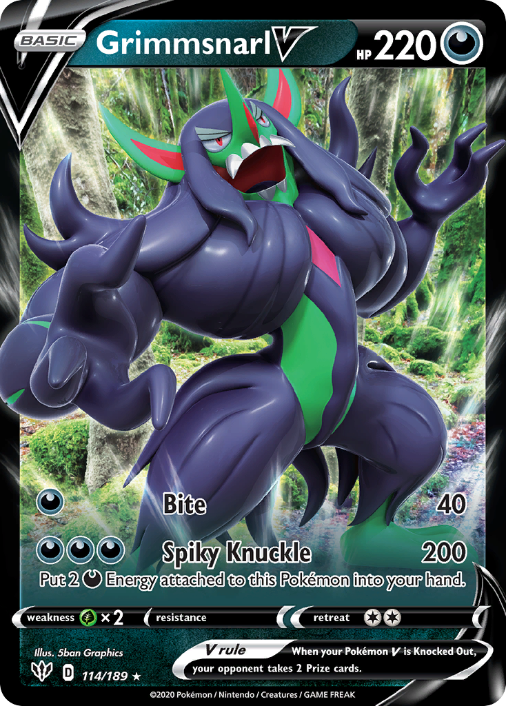 Grimmsnarl V – Darkness Ablaze 114/189 Pokémon card