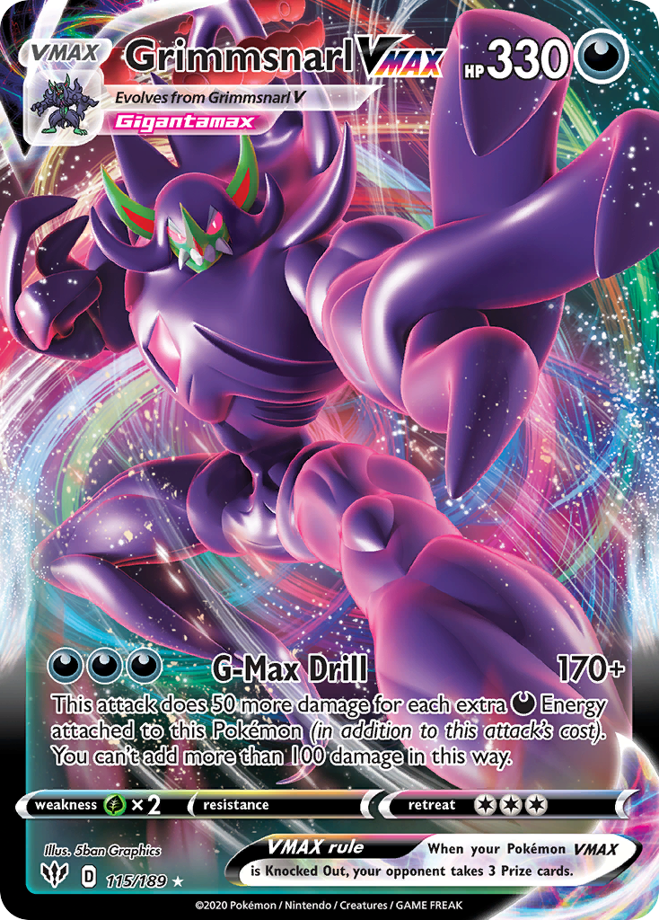 Grimmsnarl VMAX – Darkness Ablaze 115/189 Pokémon card