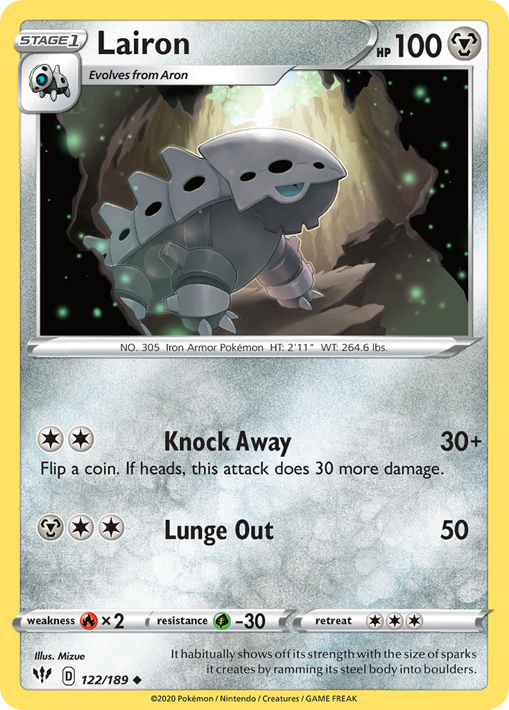 Lairon – Darkness Ablaze 122/189 Pokémon card