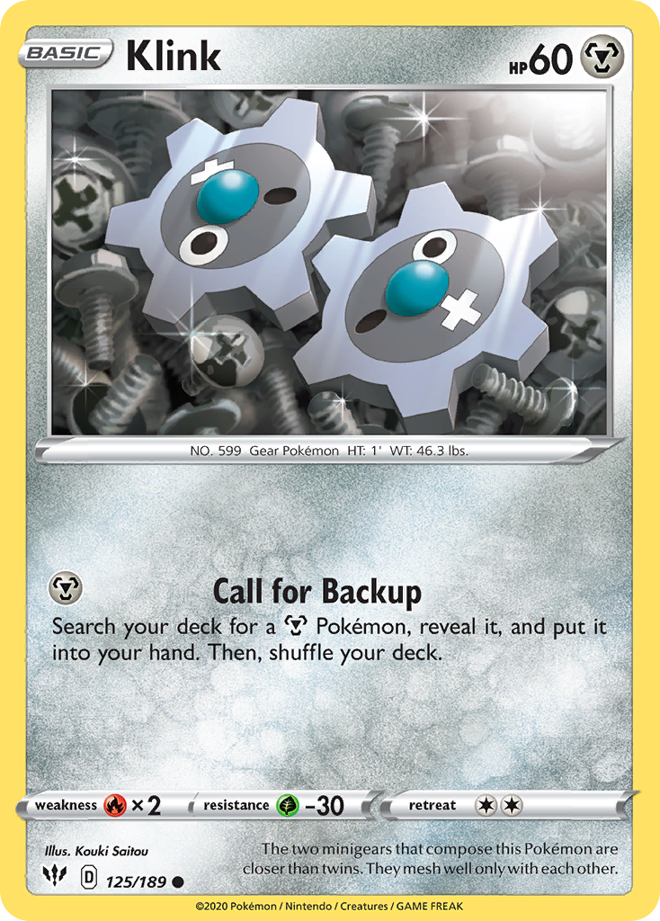 Klink – Darkness Ablaze 125/189 Pokémon card