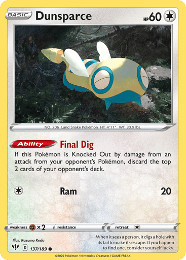 Dunsparce - Darkness Ablaze 137