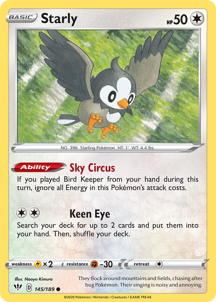 Starly – Darkness Ablaze 145/189 Pokémon card