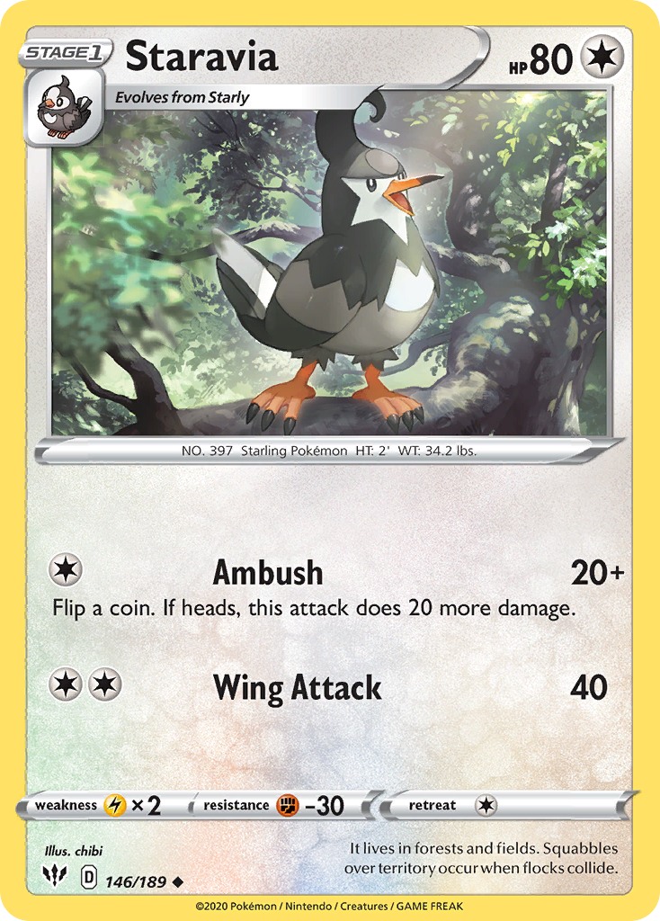 Staravia – Darkness Ablaze 146/189 Pokémon card