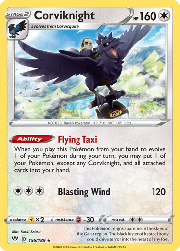 Corviknight - Darkness Ablaze 156