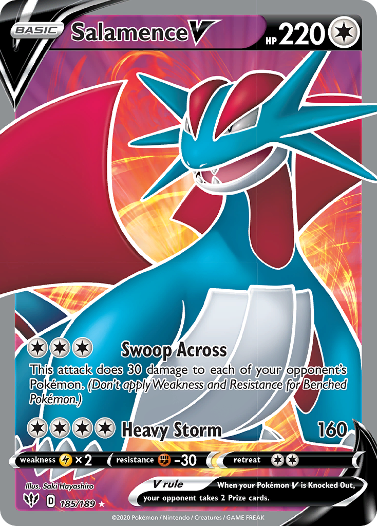 Salamence V – Darkness Ablaze 185/189 Pokémon card