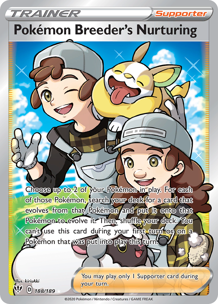 Pokémon Breeder's Nurturing – Darkness Ablaze 188/189 Pokémon card