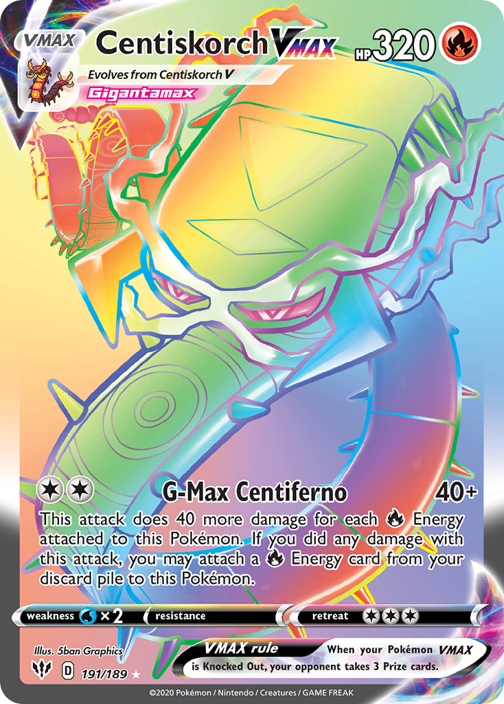 Centiskorch VMAX – Darkness Ablaze 191/189 Pokémon card