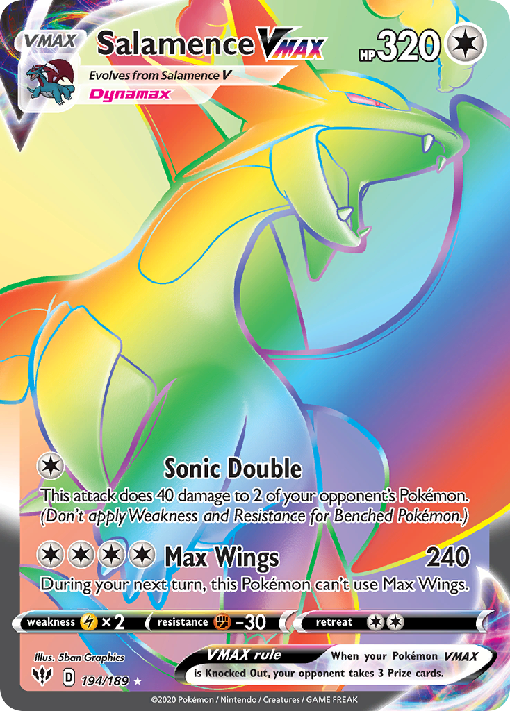 Salamence VMAX – Darkness Ablaze 194/189 Pokémon card