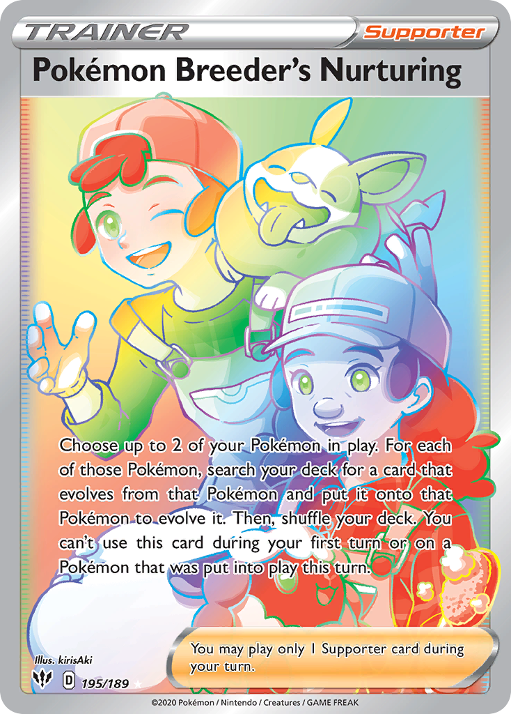 Pokémon Breeder's Nurturing – Darkness Ablaze 195/189 Pokémon card