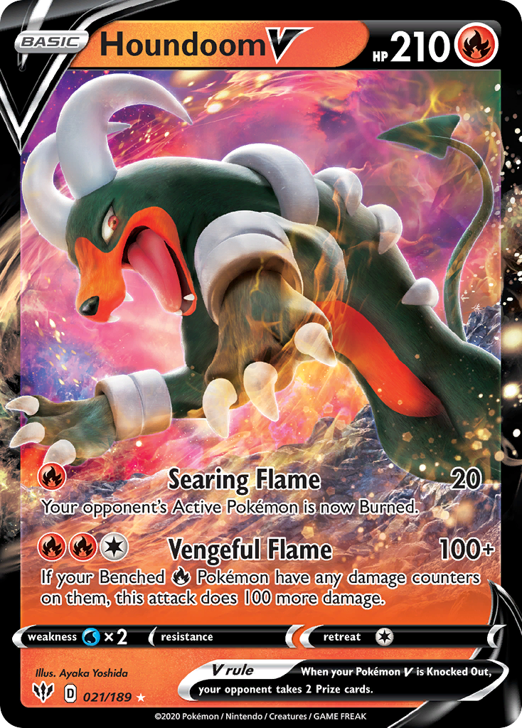 Houndoom V – Darkness Ablaze 021/189 Pokémon card
