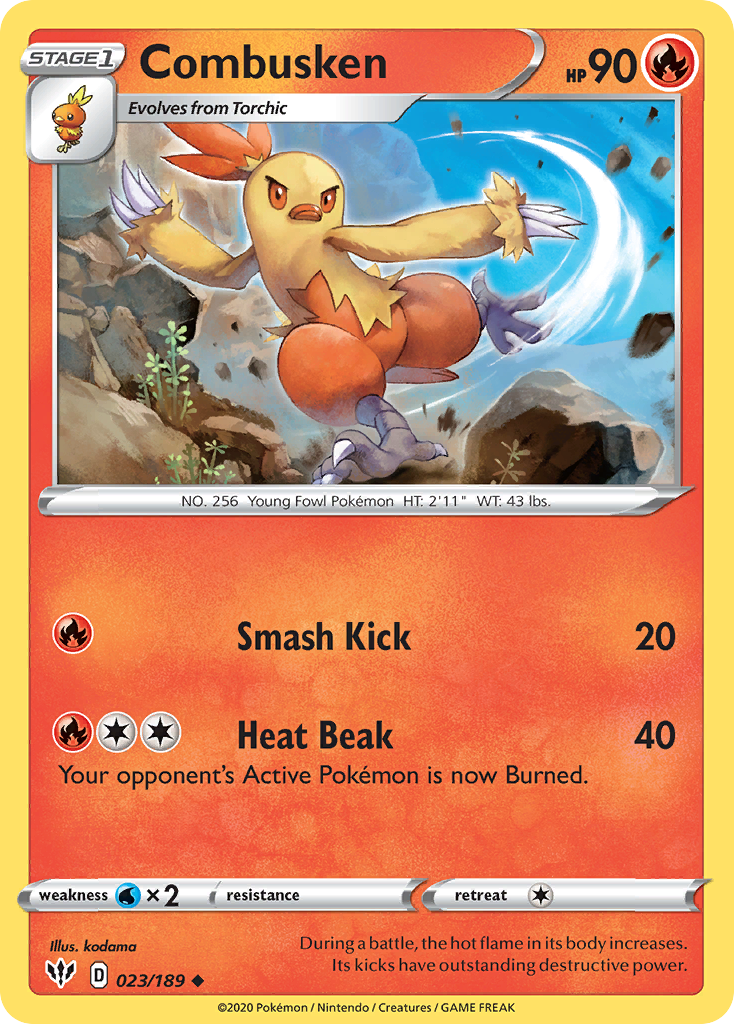 Combusken – Darkness Ablaze 023/189 Pokémon card