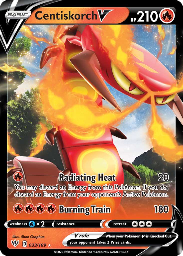 Centiskorch V – Darkness Ablaze 033/189 Pokémon card