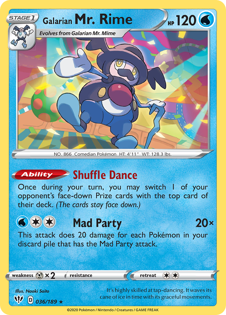 Galarian Mr. Rime – Darkness Ablaze 036/189 Pokémon card