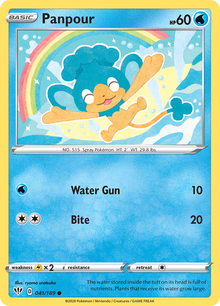 Panpour – Darkness Ablaze 041/189 Pokémon card