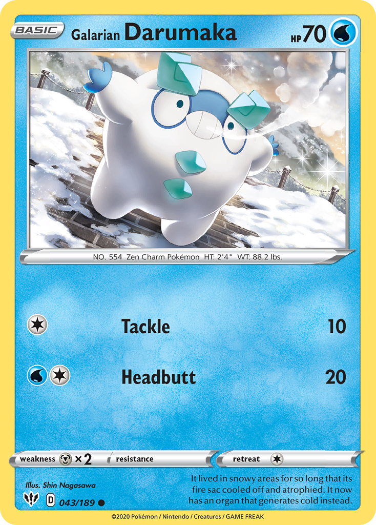 Galarian Darumaka – Darkness Ablaze 043/189 Pokémon card