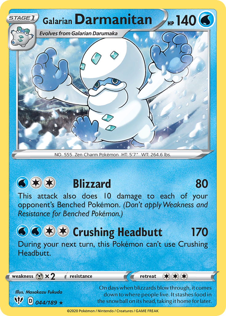 Galarian Darmanitan – Darkness Ablaze 044/189 Pokémon card