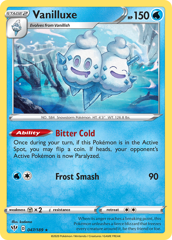 Vanilluxe – Darkness Ablaze 047/189 Pokémon card