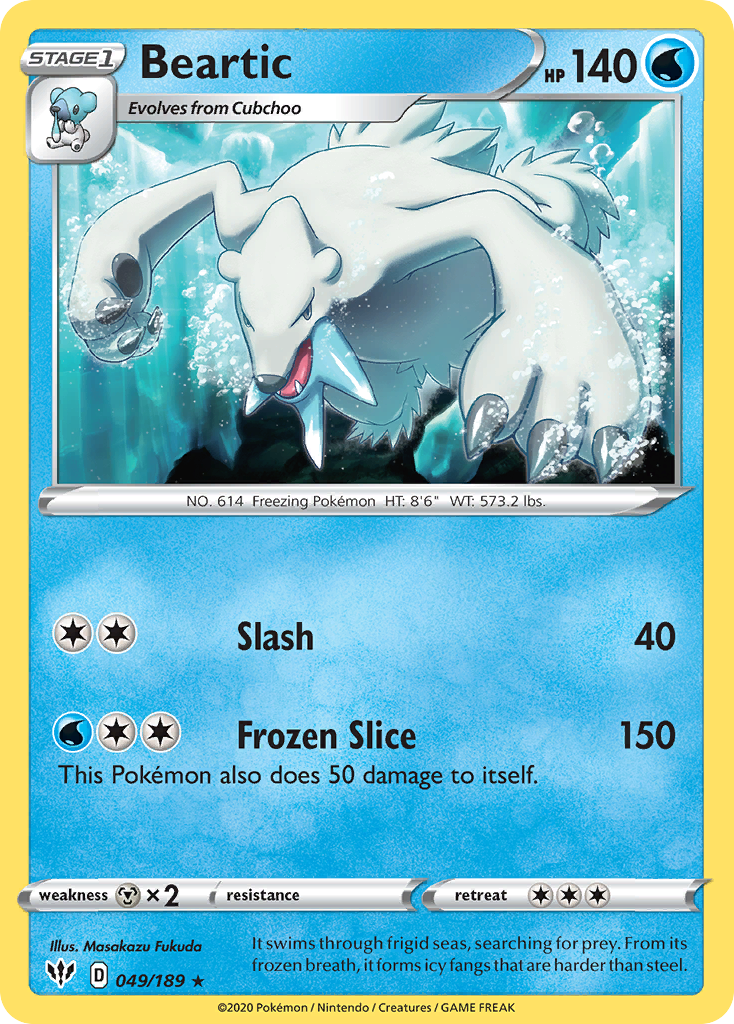 Beartic – Darkness Ablaze 049/189 Pokémon card