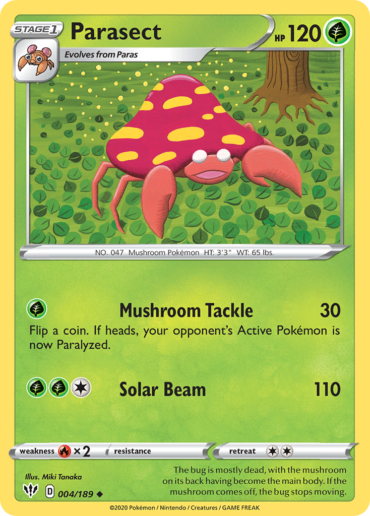 Parasect – Darkness Ablaze 004/189 Pokémon card