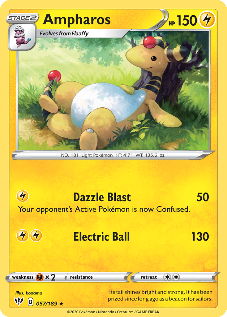 Ampharos – Darkness Ablaze 057/189 Pokémon card