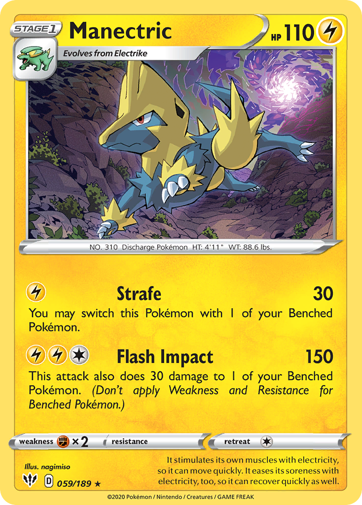 Manectric – Darkness Ablaze 059/189 Pokémon card
