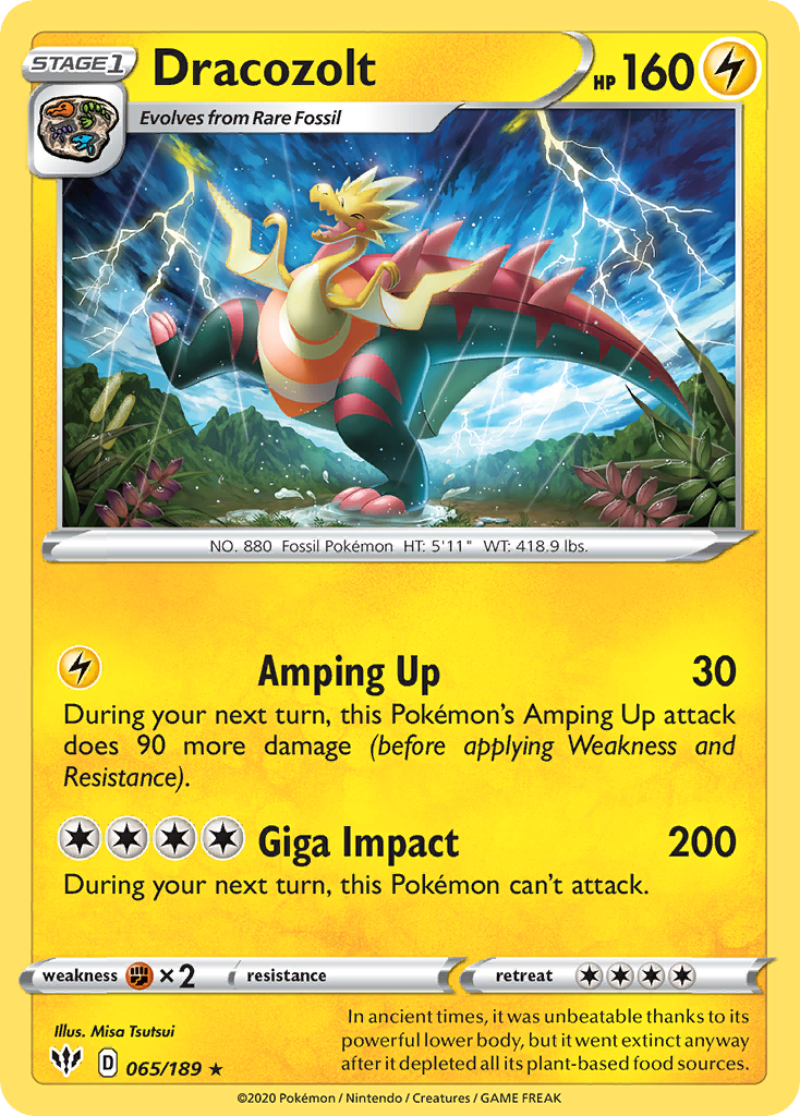 Dracozolt – Darkness Ablaze 065/189 Pokémon card