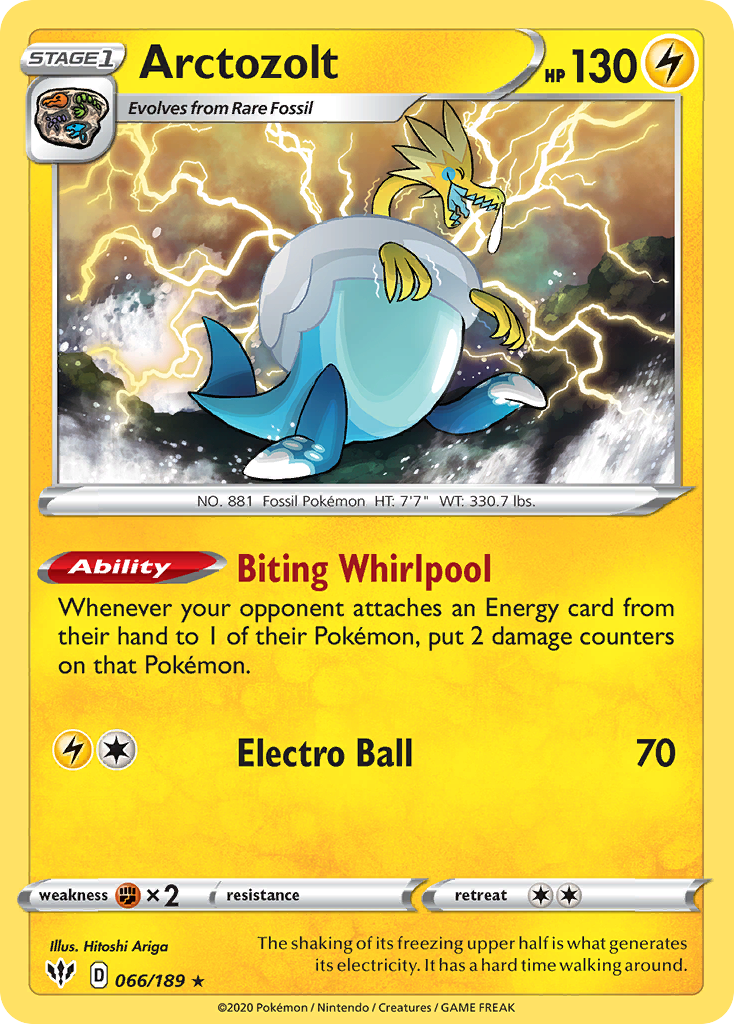 Arctozolt – Darkness Ablaze 066/189 Pokémon card