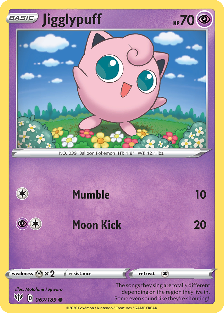 Jigglypuff – Darkness Ablaze 067/189 Pokémon card