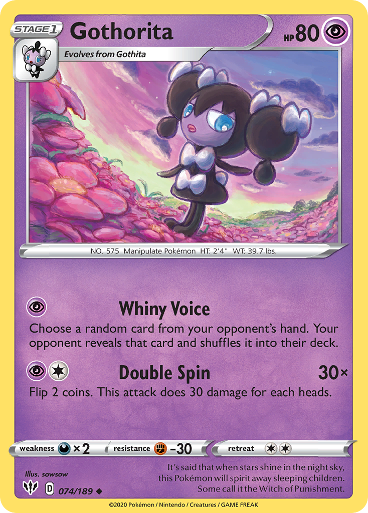 Gothorita – Darkness Ablaze 074/189 Pokémon card