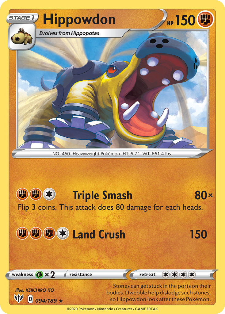 Hippowdon – Darkness Ablaze 094/189 Pokémon card