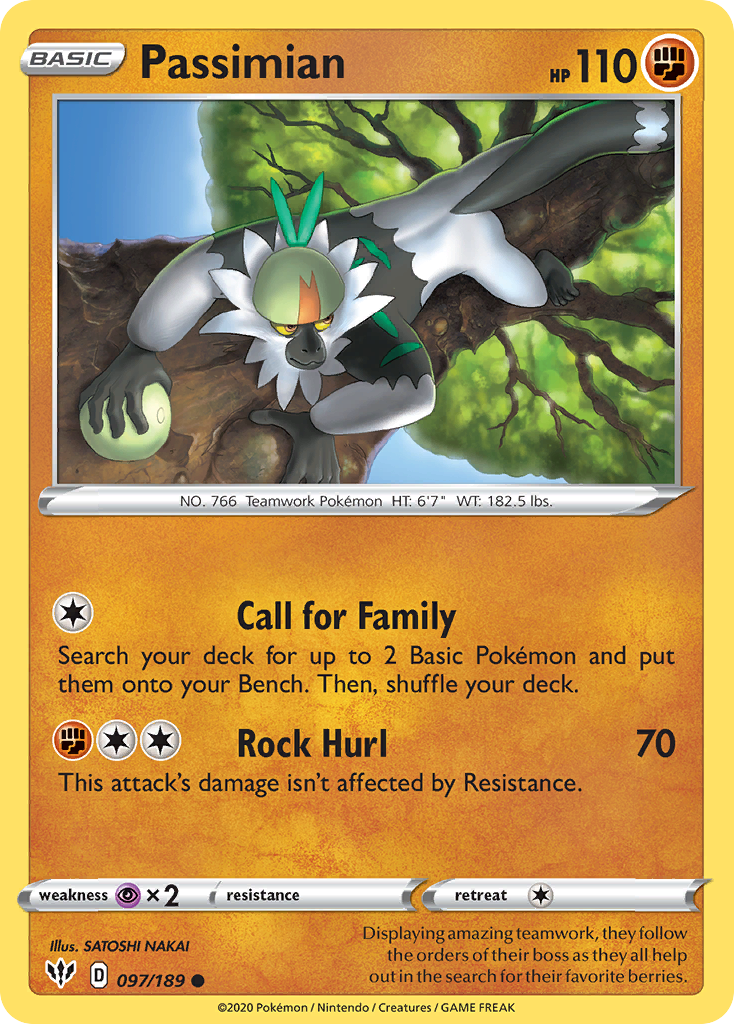Passimian – Darkness Ablaze 097/189 Pokémon card