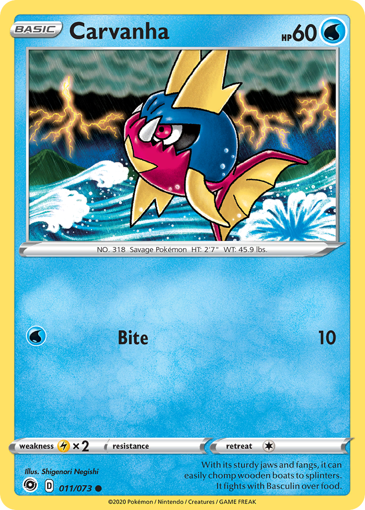 Carvanha – Champion's Path 011/073 Pokémon card