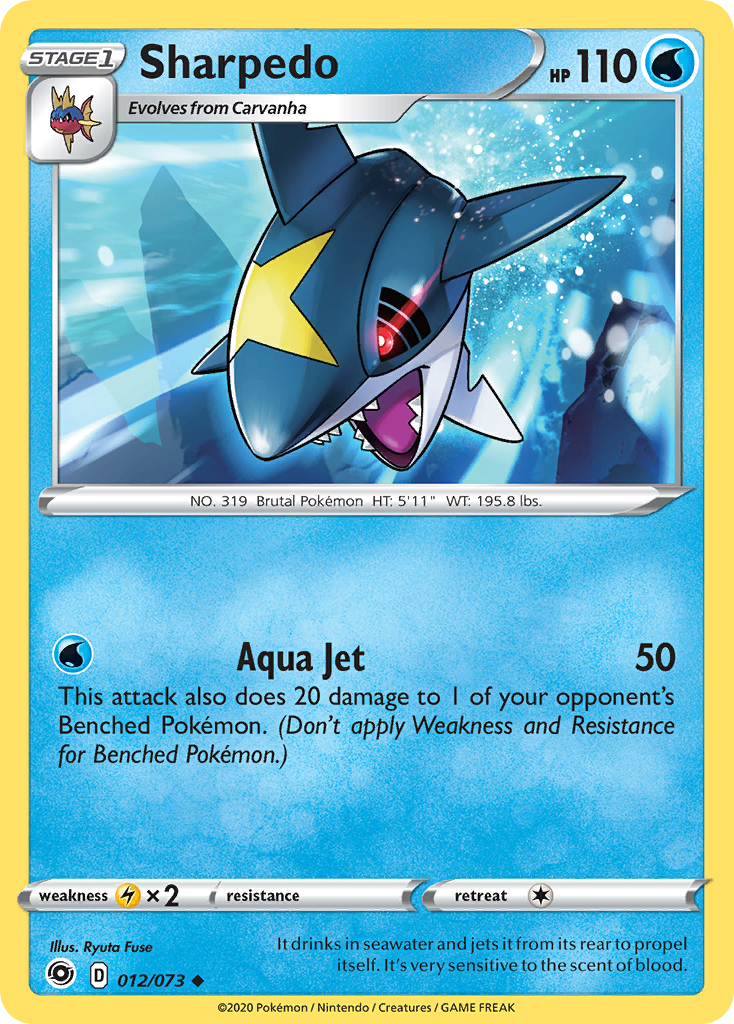 Sharpedo – Champion's Path 012/073 Pokémon card