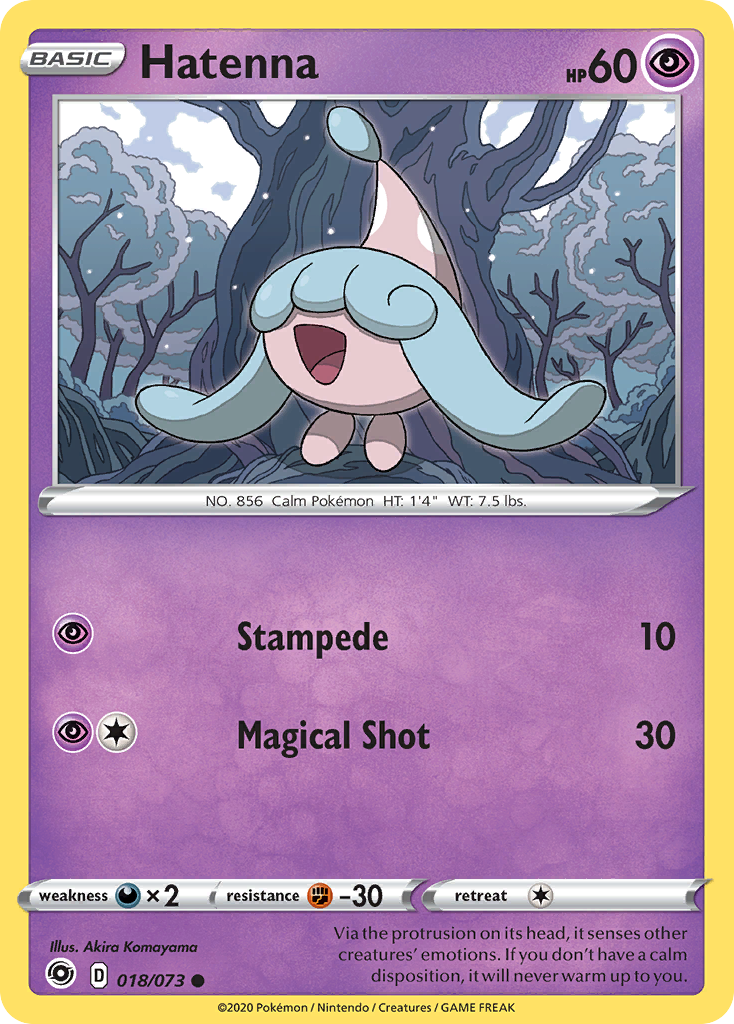 Hatenna – Champion's Path 018/073 Pokémon card