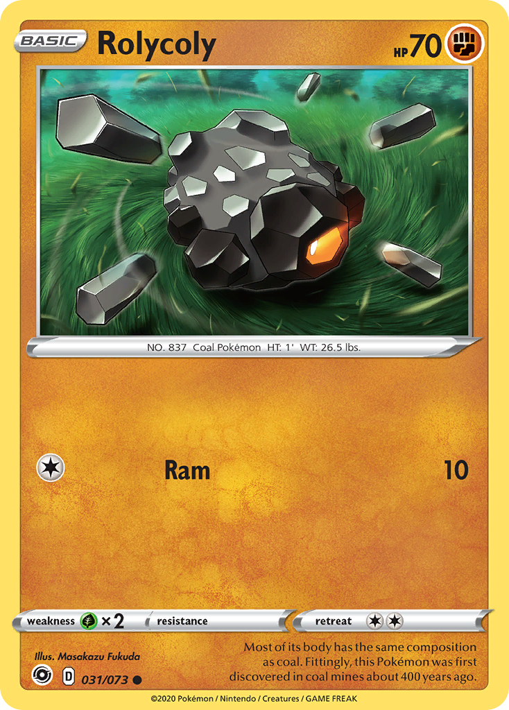 Rolycoly – Champion's Path 031/073 Pokémon card