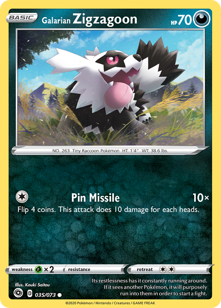 Galarian Zigzagoon – Champion's Path 035/073 Pokémon card